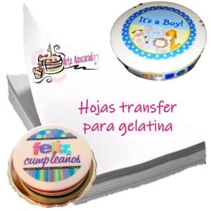 Hojas transfer para gelatina 100 pzas